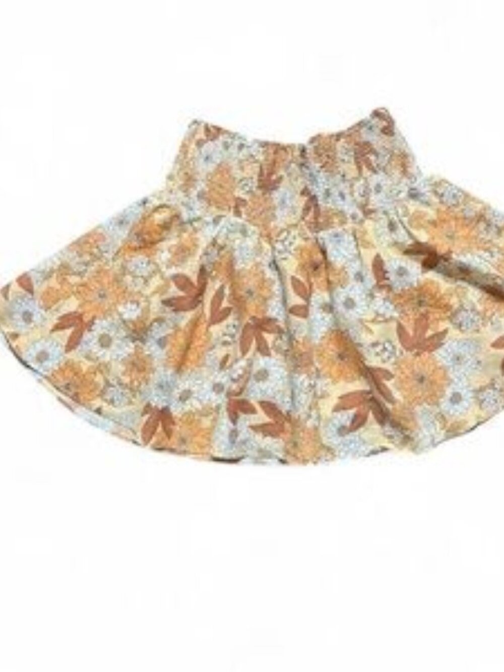 Floral Mini Skirt in Orange and Brown